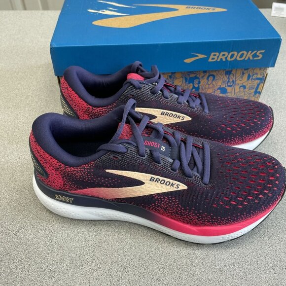 NEW Brooks Women's Size 7 Ghost 16 Running Shoes Peacock/Raspberry - Picture 1 of 9